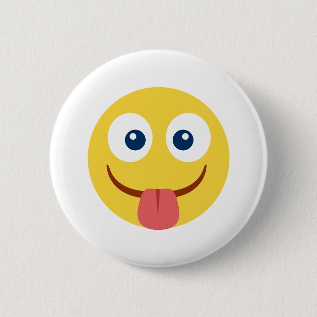 Stuck Out Tongue Emoji 2 Inch Round Button (Front)