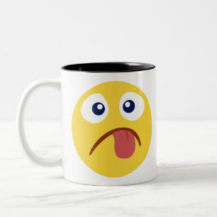 Stuck Out Tongue Emojia Two-Tone Coffee Mug
