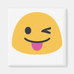 Stuck out tongue winking eyes magnet
