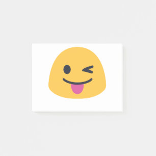 Stuck out tongue winking eyes post-it notes