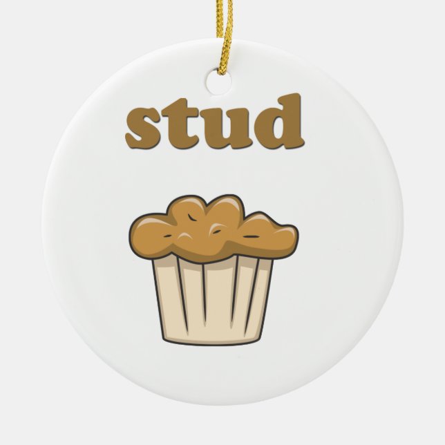 stud muffin ceramic ornament (Front)