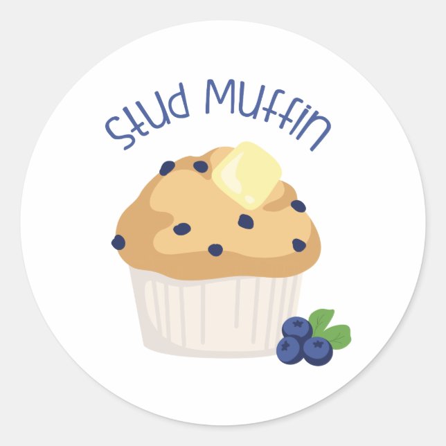 Stud Muffin Classic Round Sticker (Front)