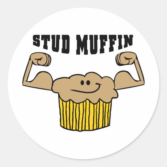 Stud Muffin Classic Round Sticker (Front)