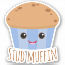 Stud Muffin Cute Foodie Sticker
