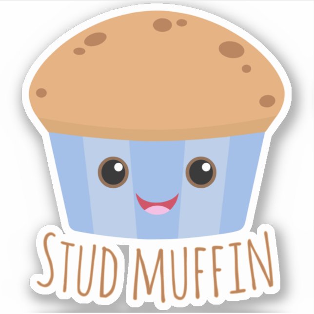Stud Muffin Cute Foodie Sticker (Front)