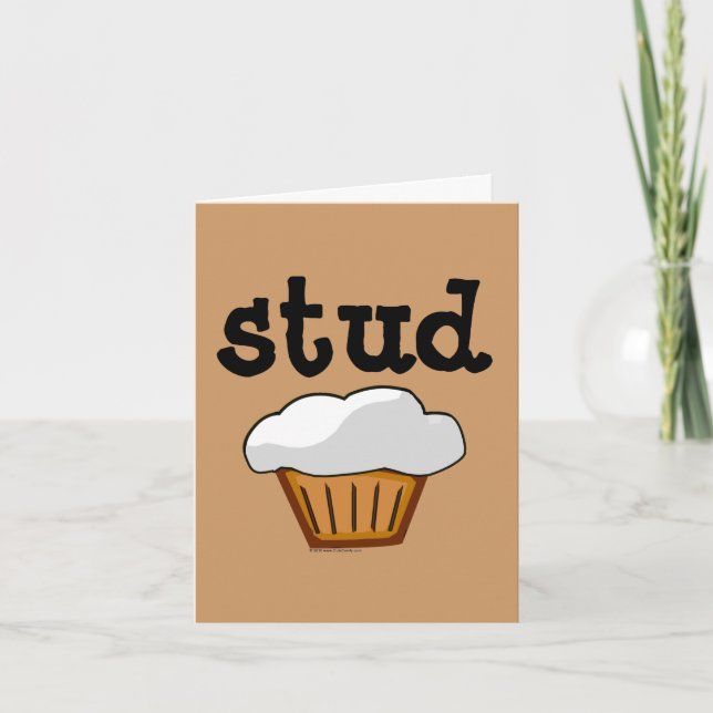 Stud Muffin, Cute Funny Baked Good Card (Front)