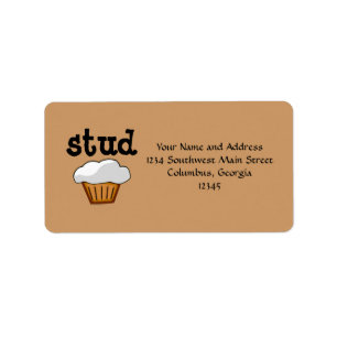 Stud Muffin, Cute Funny Baked Good Label
