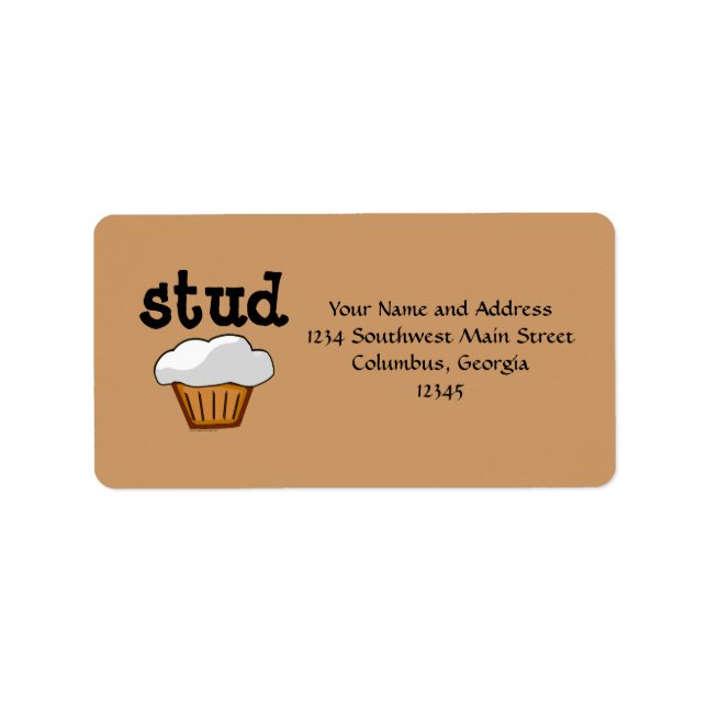 Stud Muffin, Cute Funny Baked Good Label (Front)
