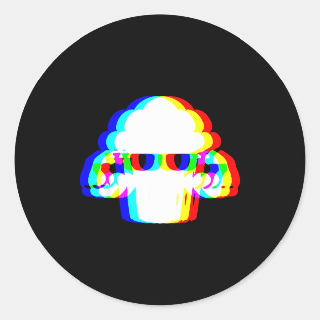 Stud Muffin Funny Muffin Varwave Edm Cyber Glitch  Classic Round Sticker (Front)