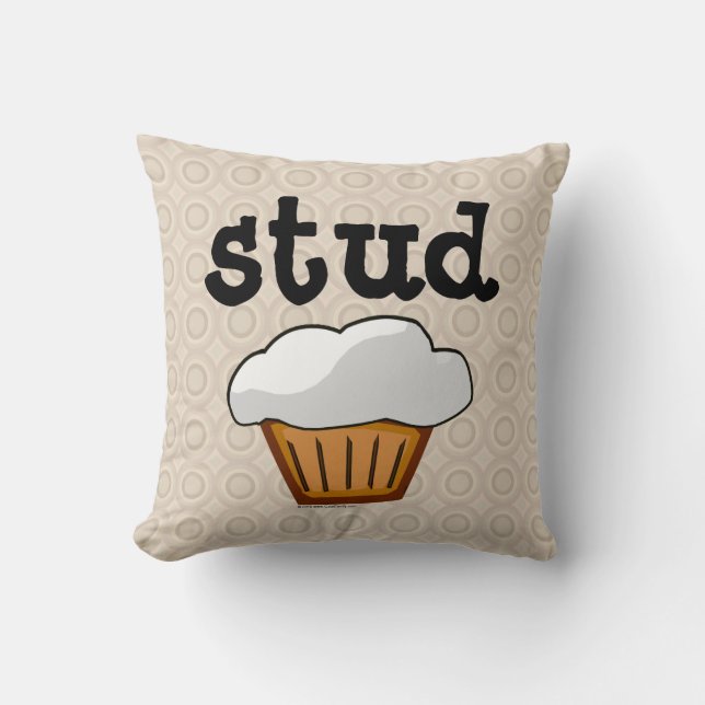 Stud Muffin Throw Pillow (Front)
