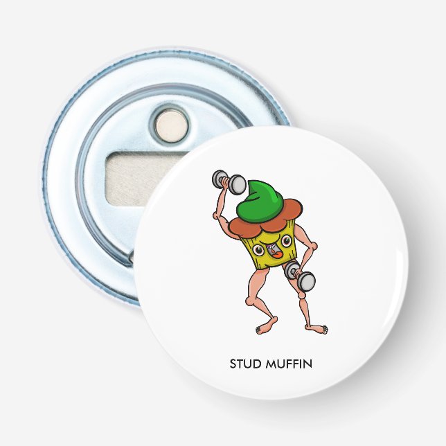 Stud Muffin Weight Lifting Bottle Opener (Front)