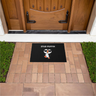 Stud Puffin Funny Bird Doormat