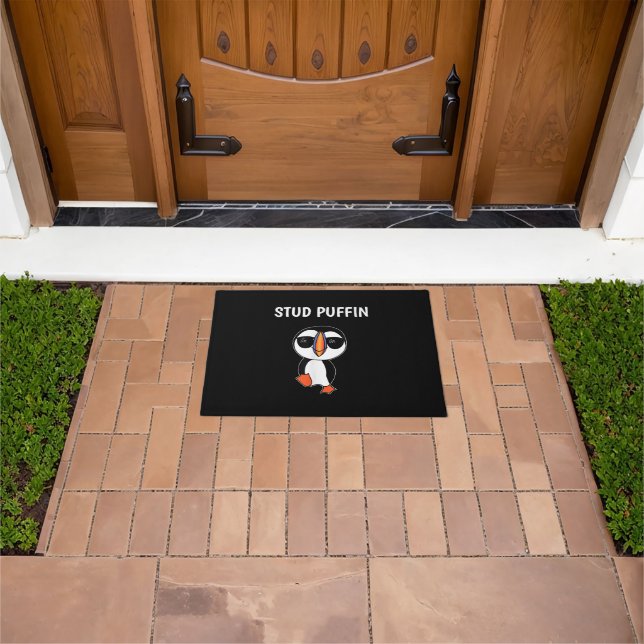 Stud Puffin Funny Bird Doormat (Outdoor)