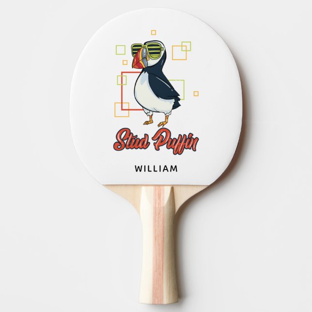 Stud Puffin Sea Bird Cute Gag Personalized Ping Pong Paddle (Front)