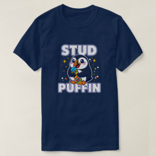 Stud Puffin Skater Cute Funny Bird Skateboard  T-Shirt