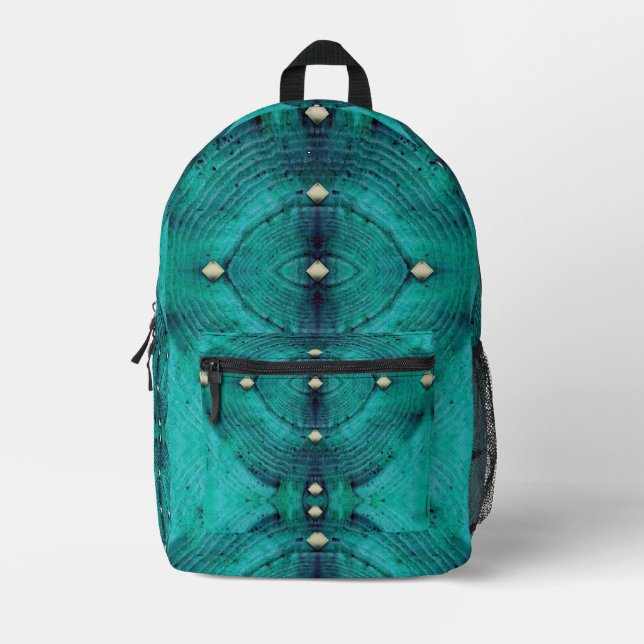 Studded Floor Pattern in Aqua Blues Backpack  (Front)
