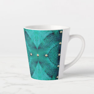 Studded Floor Pattern in Aqua Blues Latte Mug