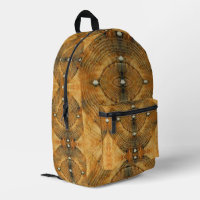 Studded Floor Pattern in Golden Browns Backpack 