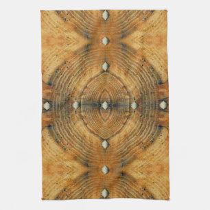 Studded Floor Pattern in Golden Browns Kitchen Towel