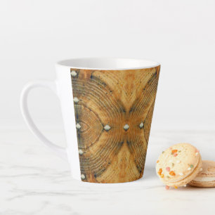 Studded Floor Pattern in Golden Browns Latte Mug