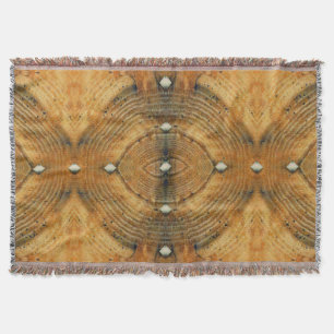 Studded Floor Pattern in Golden Browns Throw Blanket