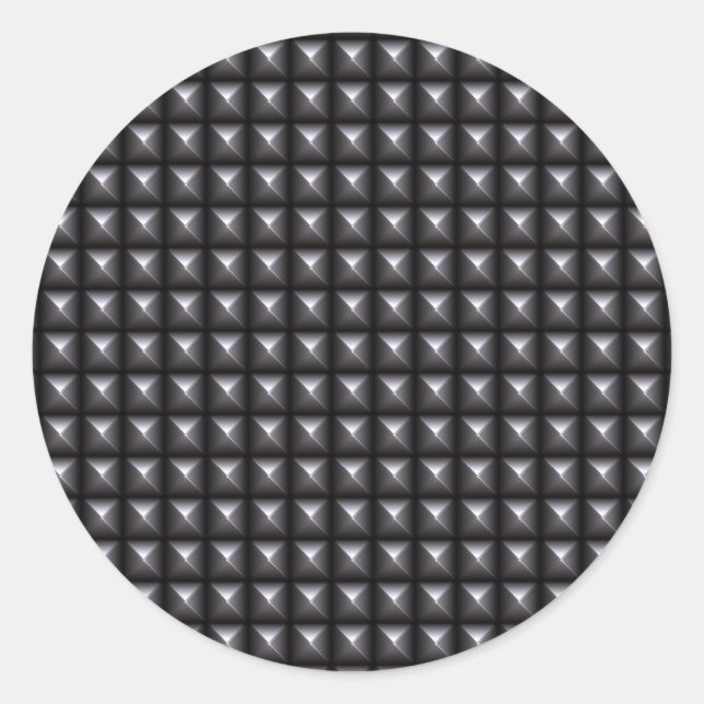 Studded Steel Texture Classic Round Sticker (Front)