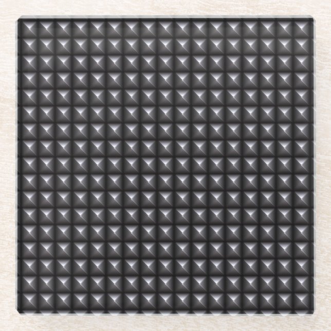 Studded Steel Texture Glass Coaster (Front)