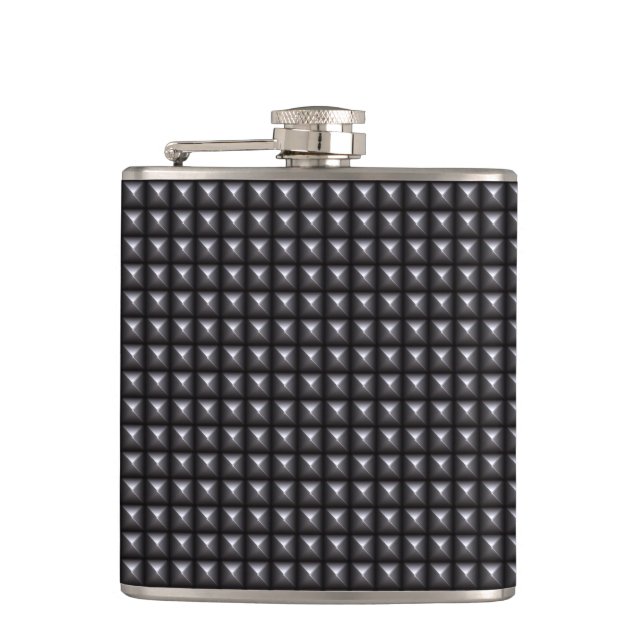 Studded Steel Texture Hip Flask (Front)