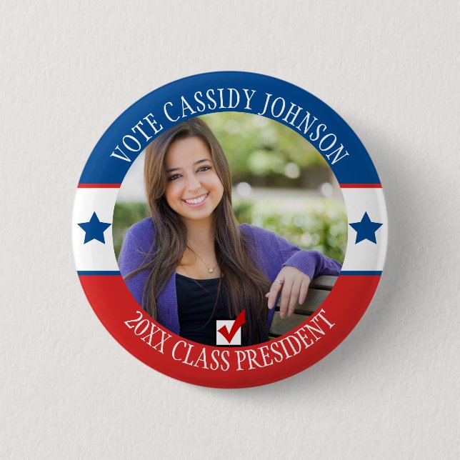 Student Body School Election Campaign Vote  2 Inch Round Button (Front)