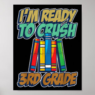 Student Boys Girls 3rd Grade School Books Back To Poster