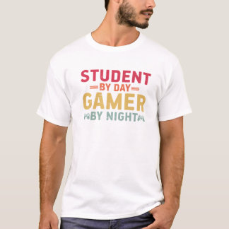 Student By Day Gamer By Night For Funny Gamers Pre T-Shirt