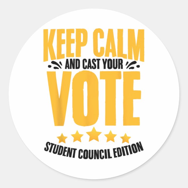 Student Council School Student Organization Cl Pre Classic Round Sticker (Front)
