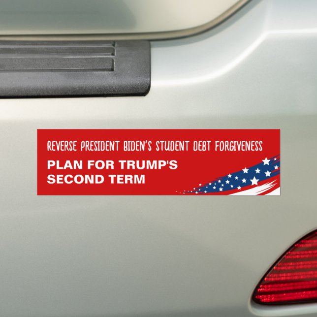Student Debt Forgiveness Bumper Sticker (On Car)