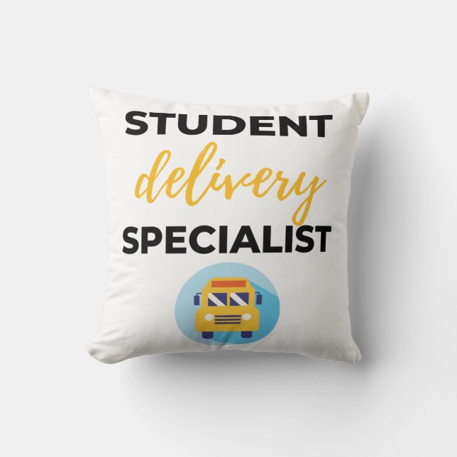 Student Delivery Specialist bl Throw Pillow (Front)