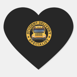 Student Delivery Specialist Funny School Bus Drive Heart Sticker