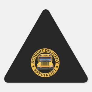 Student Delivery Specialist Funny School Bus Drive Triangle Sticker