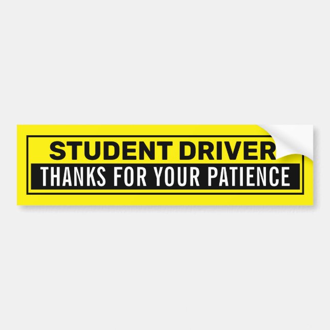 Student Driver Bumper Sticker (Front)