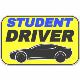 Student Driver Car Window Cling