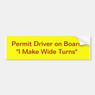 Student Driver on Board Bumper Sticker