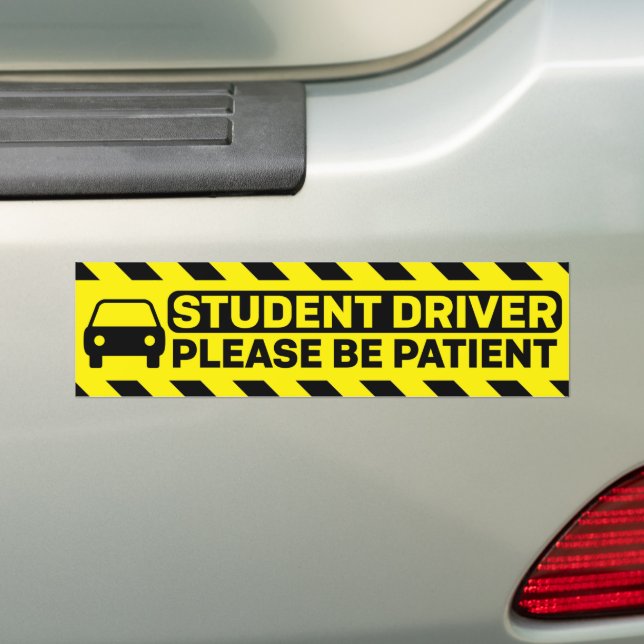 Student Driver Please Be Patient Bumper Sticker (On Car)