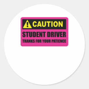 Student Driver Please Be Patient Classic Round Sticker