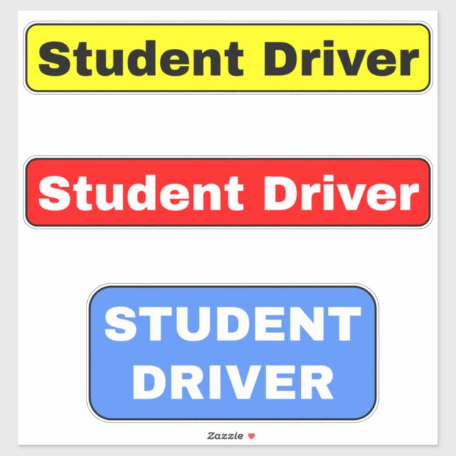 Student Driver Sign Stickers (Novice Rookie Car)  (Sheet)