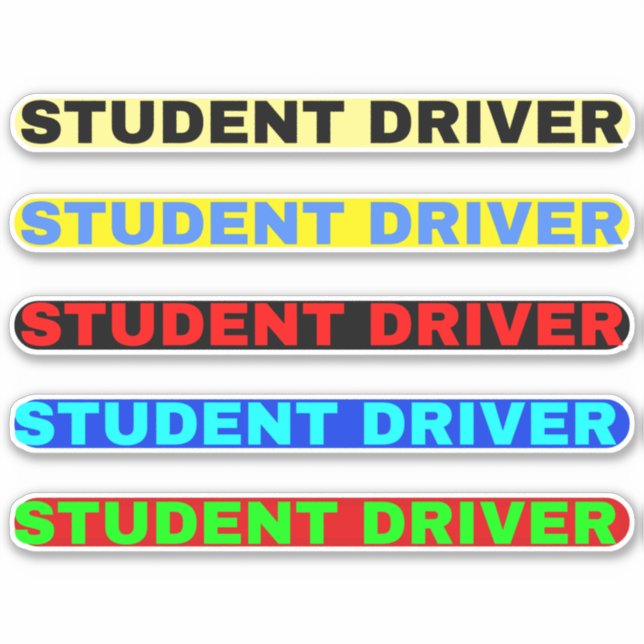 Student Driver Stickers (Driver Student Text) (Front)