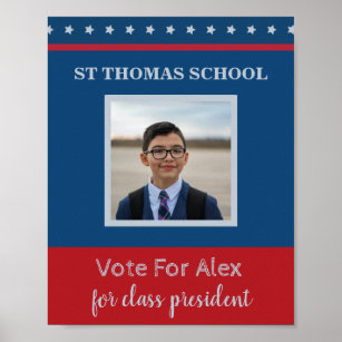 student election campaign with photo poster
