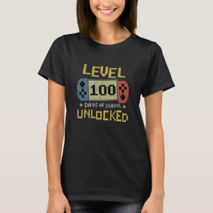Student Gamer Retro 100th Day Teacher 100 Days of  T-Shirt