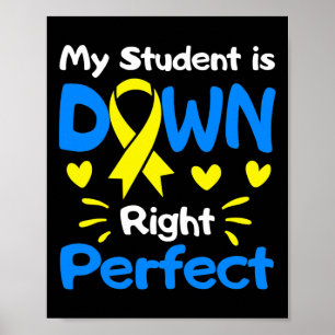 Student Is Down Right Perfect Down Syndrome Awaren Poster