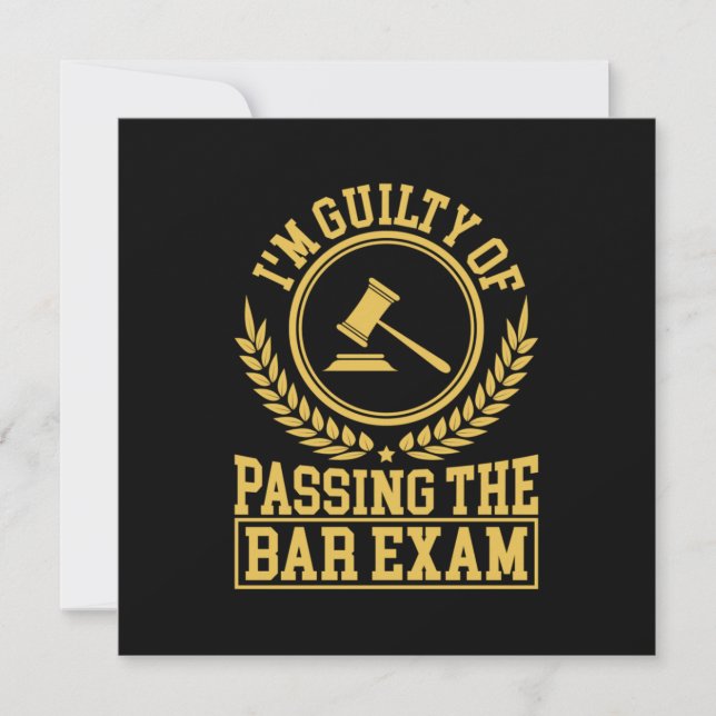 Student Is Guilty Of Passing The Bar Exam Invitation (Front)