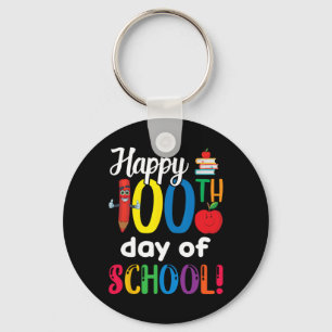 Student Kids Teacher Gift Happy 100th Day Of Schoo Keychain