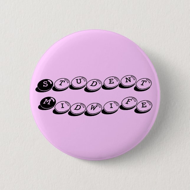 Student Midwife 2 Inch Round Button (Front)