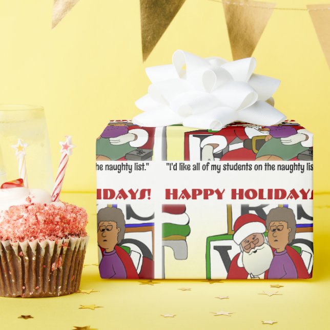 Student Naughty List Wrapping Paper (Birthday Party)